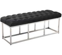 Taburete pie de cama amun en tela gris oscuro 38x120x46 cm