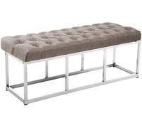 Taburete pie de cama amun en tela gris topo 38x120x46 cm