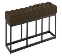 Taburete pie de cama amun tela & negro marrón 38x150x46 cm