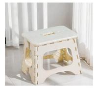 Taburete plegable, 32 x 25 x 10 cm, taburete portátil de plástico para cocina y baño, ligero y compacto, para adultos y niños (blanco)