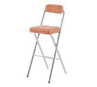 Taburete Plegable Capacidad 150kg Silla Plegables Doméstica Asiento de Tela Acolchado de Espuma Refuerzo de Placa de Acero de Doble Capa Debajo del Asiento Almohadillas Antideslizantes para Los Pies