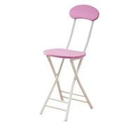 Taburete plegable compacto con respaldo, elegante taburete de bar con cojín de cuero para encimera de cocina, diseño que ahorra espacio, 23 x 34 x 77 cm, marco rosa y blanco