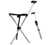 Taburete plegable con bastón 2 en 1 ligero y taburete portátil, base de trípode plegable, bastón con asiento, bastón plegable para ancianos, bastón y taburete unisex 2 en 1