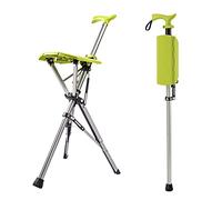 Taburete plegable con capacidad portátil, altura ajustable, bastón de aluminio ligero, silla versátil para ancianos para mayor comodidad y apoyo