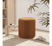 Taburete plegable con cojín de poliuretano, silla redonda de papel plegable portátil, fuerte fuerza de apoyo, se puede utilizar como mesa auxiliar, ideal para el hogar, fiestas, exposiciones de