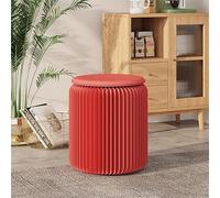 Taburete plegable con cojín de poliuretano, silla redonda de papel plegable portátil, fuerte fuerza de apoyo, se puede utilizar como mesa auxiliar, ideal para el hogar, fiestas, exposiciones de
