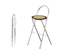 Taburete plegable con cojín de ratán, portátil y sin montaje, fuerte carga para comedor, apartamento, patio