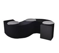 Taburete plegable con diseño de acordeón en forma de panal de abeja, reposapiés de papel kraft para relajación, ideal para cocina, sala de estar, comedor y uso escolar