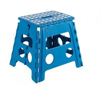 Taburete Plegable con escalón, Taburete niños,para Escuelas, Cocina, baño, Dormitorio,soportar hasta 150kg (Azul, 29x22x32cm)