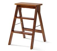 Taburete plegable con escalones, taburete de 3 escalones para adultos/personas mayores, escalera plegable de madera, taburetes pequeños de madera para interiores, banco de zapatos portátil/estante