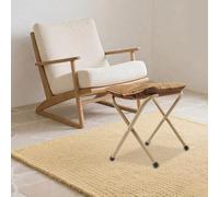 Taburete plegable con patas de metal, cojín grueso, capacidad de carga de 150 kg, altura ajustable para salón, oficina, jardín, 33 x 34 cm, ligero y estable, negro