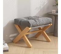 Taburete plegable con reposapiés, ligero, acolchado para mayor comodidad, uso versátil como banco bajo o mesa de café en la sala de estar