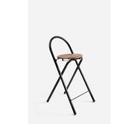 Taburete Plegable con Respaldo - Alto. 80 cm x Largo. 40 cm - Negro - CONJUNTO: Pack 4