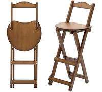 Taburete plegable con respaldo, silla plegable portátil de madera para el hogar, cocina, barra de desayuno, diseño estable con reposapiés, ideal para sala de arte y mostrador