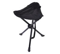 Taburete Plegable con Trípode, Silla Portátil Antideslizante para Acampar, Picnics, Tela Oxford 600D para Pesca Al Aire (Black)
