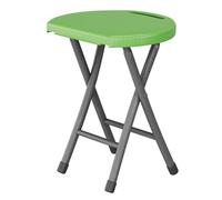 Taburete plegable de 18 pulgadas con asa, capacidad de 220 libras, silla portátil para adultos, uso ligero en interiores y exteriores, color verde, diseño compacto y plegable para un fácil
