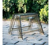 Taburete plegable de acrílico portátil para adultos, escalera azul de 1 escalón C para uso en interiores y exteriores, ideal para cocina y biblioteca, tamaño 39,2 x 39 x 29,4 cm