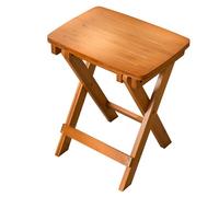 Taburete plegable de bambú portátil, silla plegable multifuncional, asiento flexible para baño, dormitorio, lavandería, jardín, pesca, fácil montaje, diseño compacto (marrón, pequeño)