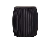 Taburete plegable de cartón con forma de tambor, multifuncional, ahorro de espacio, muebles creativos para decoración del hogar, color negro, diseño ligero y portátil