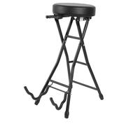 Taburete Plegable de la Guitarra de los 29.1in, Asiento de Silla de Guitarra con Cojín Acolchado y Reposapiés, Taburete de Músico Profesional y Resistente para Guitarrista Músico