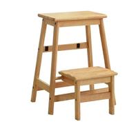 Taburete plegable de madera de 2 niveles, silla plegable multiusos moderna para el hogar, biblioteca, cocina, ideal para un fácil almacenamiento y acceso seguro