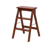 Taburete plegable de madera de 3 escalones, taburete portátil de cocina para escalada en interiores y uso en la oficina, función de seguridad antideslizante, ahorro de espacio