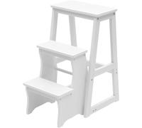 Taburete plegable de madera de 3 niveles, escalera multifuncional para el hogar, cocina, trabajo doméstico