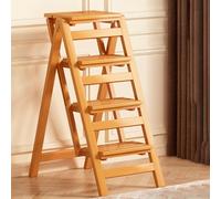 Taburete plegable de madera, escalera antideslizante portátil para cocina, hogar y café