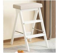 Taburete plegable de madera portátil de 3 escalones, taburete multifuncional de bambú para gabinete de cocina para adultos