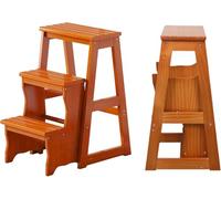 Taburete Plegable de Madera portátil, Silla Tipo Escalera de 3 peldaños, Banco Multifuncional para cambiarse de Zapatos, Taburete Escalonado Que Ahorra Espacio, Soporte d