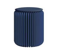 Taburete plegable de papel con cojín, taburete portátil de panal ligero azul para el hogar y la oficina, 32 x 30 cm, muebles multifuncionales