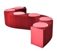 Taburete plegable de papel, diseño de acordeón portátil para un fácil almacenamiento, ideal como reposapiés o asiento para cambiar zapatos en sala de estar, cocina y escuela