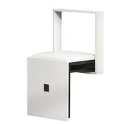 Taburete plegable de pared de madera, banco de ducha que ahorra espacio, asiento de entrada con cojín de cuero, elegante zapatero blanco, perfecto para pasillo y baño