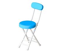 Taburete plegable de poliuretano con respaldo, silla redonda acolchada portátil, asiento de cocina y oficina, cambiador plegable