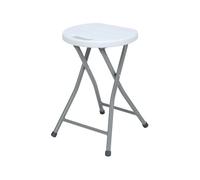 Taburete plegable de resina y acero 31x45cm blanco 7house