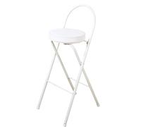 Taburete plegable de respaldo alto, asiento acolchado compacto con respaldo, ideal para oficina, cocina, escritorio, barra de desayuno, diseño portátil y ahorra espacio