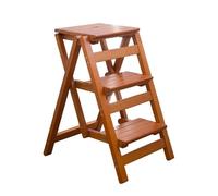 Taburete plegable, escalera ligera de madera maciza con superficie antideslizante, perfecto para el hogar y la oficina, diseño plegable que ahorra espacio