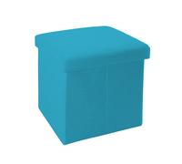 Taburete Plegable Intrilife 30x30x30 cm con de Almacenamiento y de Lino - con Reposapiés y de Almacenamiento