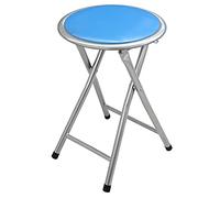 TABURETE PLEGABLE METAL PVC AZ UL C/CIERRE DE SEGURIDAD