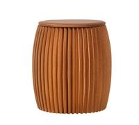 Taburete plegable multifuncional de cartón con forma de tambor que ahorra espacio, muebles creativos para decoración del hogar, color marrón, ligero y portátil