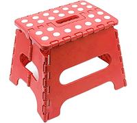 Taburete Plegable Multiusos,Escalón con Mango, hasta 120 kg, para Cocina, baño, jardín. (Rojo, 29x22x22cm)