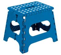 Taburete plegable multiusos infantil azul de varias medidas de altura: 27 cm, 32 cm y 39 cm Arregui, ideal para niños con asa para transportar, Modelos: TB-027-A TB-032-A TB-039-A
