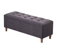 Taburete plegable para almacenamiento con tapa con bisagras, taburete para cambiar zapatos para el hogar, almacenamiento masivo, patas de madera maciza, taburete para dormitorio, cama, taburete de