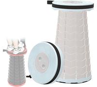 Taburete plegable para camping, taburete telescópico portátil, diseño retráctil y ligero, soporta 150 kg, ajustable y plegable para viajes y actividades al aire libre