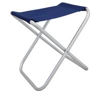 Taburete plegable para exteriores de aluminio y tela de textileno azul ahorra...