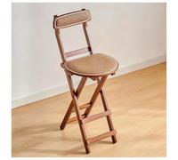 Taburete plegable para pub, asiento grueso de madera maciza y ratán, acolchado de espuma suave, diseño plegable, compacto de 9 cm de grosor y elegante para el hogar, bar, patio