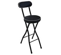 Taburete plegable portátil, taburete plegable con soporte trasero y reposapiés, altura de contador sillas plegables con asiento acolchado, taburete plegable de 330 lb para adultos isla de cocina al