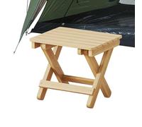 Taburete plegable - silla plegable pequeña, reposapiés de madera | Taburete de madera portátil para acampar al aire libre, asiento compacto liviano para viajes, senderismo, barbacoa y uso de patio tra