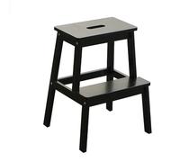 Taburete Plegable Taburete de Escalera de Madera Maciza de Doble Capa, Alto y bajo, Banco for Cambiar Zapatos, Escalera de Escalada Interior for Uso doméstico. Escalera(Noir)