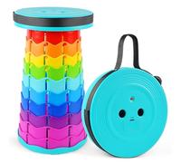 Taburete Plegable, Taburete Telescópico Portátil con Luz LED, Ajustable Taburete Telescópico para Exteriores, Senderismo, Pesca, Jardín, Barbacoa, Interior, Viajes, Fiestas, Capacidad 110Kg